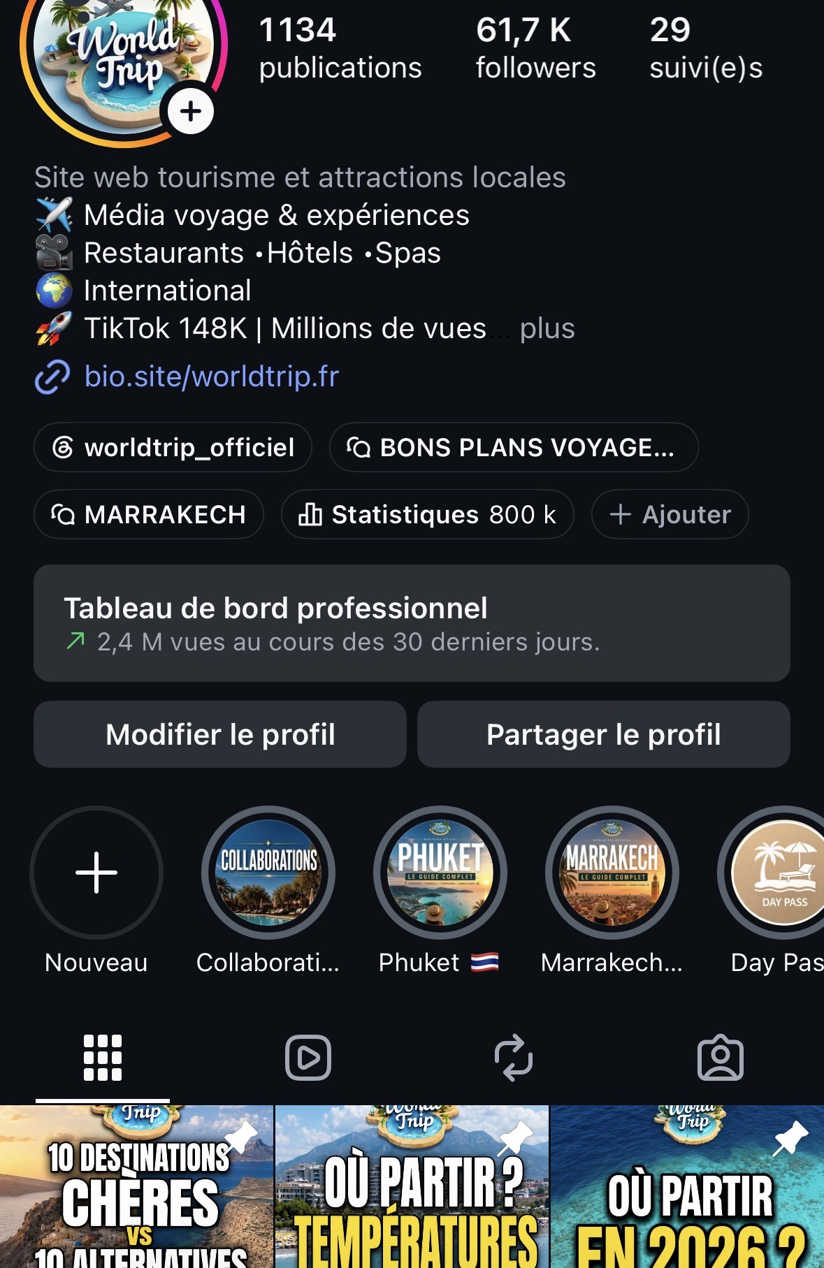 Profil du média voyage World Trip, projet propriétaire KREVYO